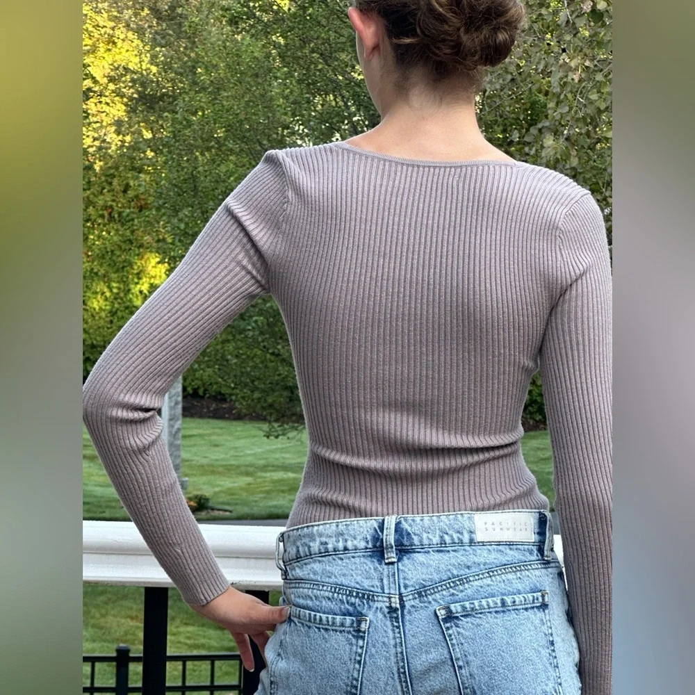 Abercrombie & Fitch Ribbed Knit Bodysuit